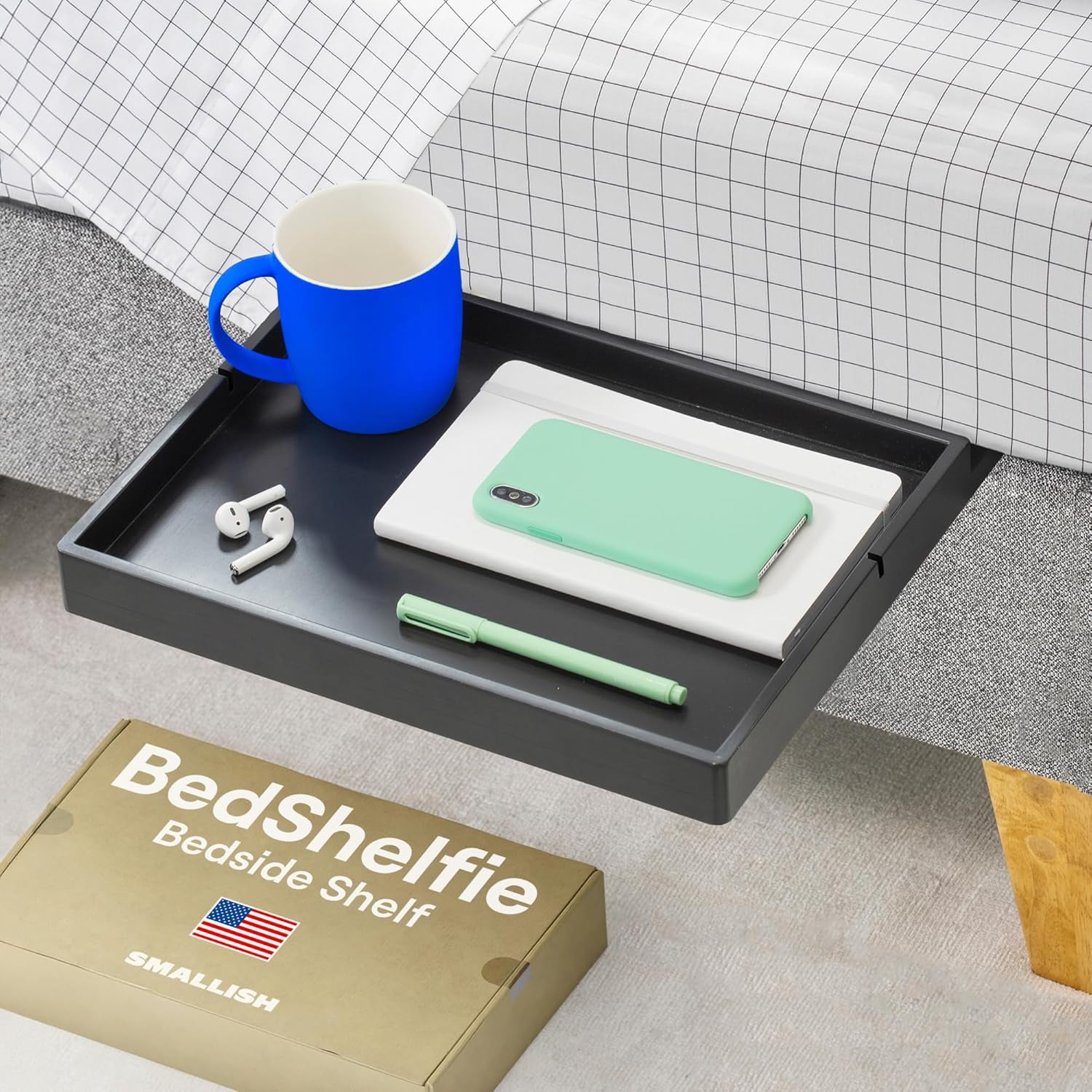 Bedside Shelf for Bunk Bed &amp; Top Bunk, College Dorm Room Essentials ...