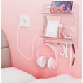 thumbnail image 1 of Bedside Shelf for Dorm Bed,Rv,Small Room and Nightstand,Wall Mounted Floating Shelves and Bedside Wall Organizer for Remote,Phone Holder,Charging Shelf,Cute Bedroom Decor for College Girl,Clear, 1 of 8