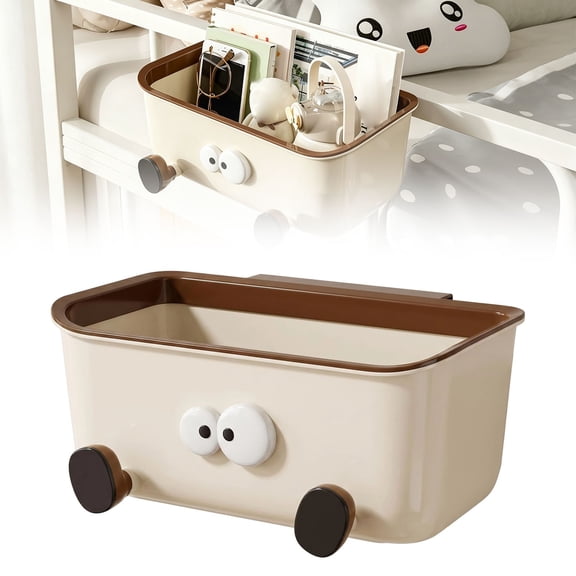 Bedside Shelf for Bed, Cute Cartoon Bunk Bed Organizer, Large Capacity Bedside Storage with Hooks for Snack, Remote Control, Phone, Drinks