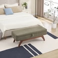 thumbnail image 1 of Bedside Stool With Wool And Concealed Storage Space Relaxing Footrest Hidden Wood Legs, 1 of 6