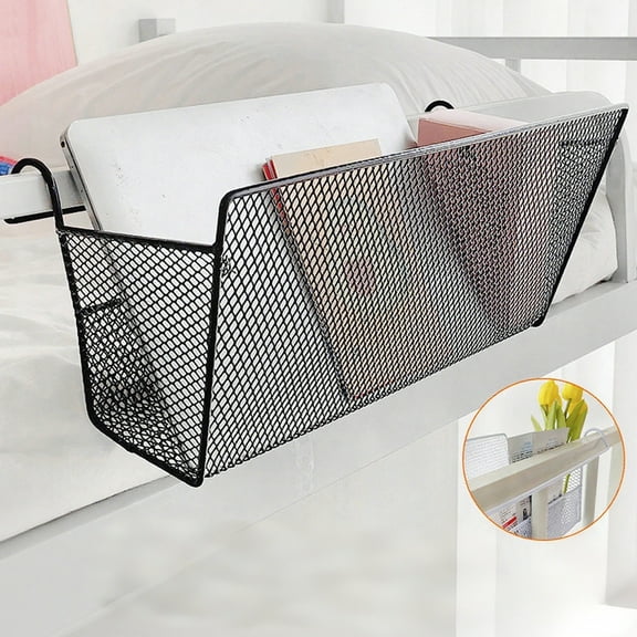 Bedside Storage Basket, Iron Hanging Caddy Organizer, Metal Bunk Bed Pocket, Multi-Purpose Dormitory Rack, Space Saving Container