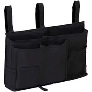 Bedside Storage Caddy/Bedside Hanging Storage Bag for Headboards Bunk Beds Dorm Rooms Book Phone Magazine Holder (Black)