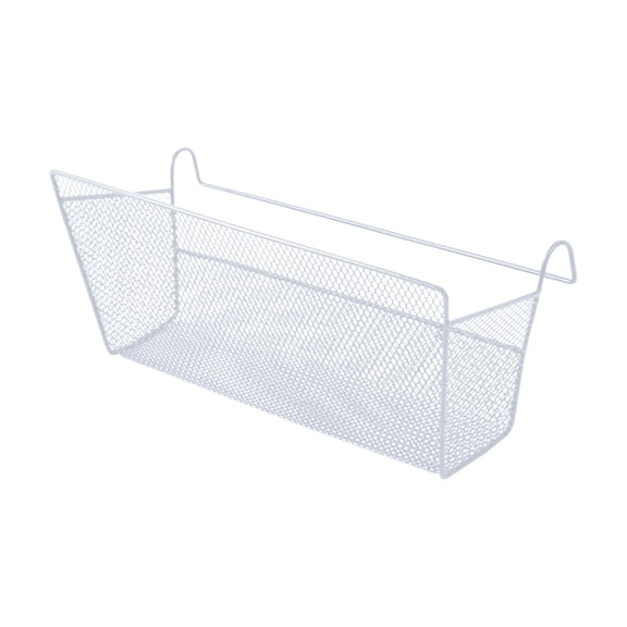Bedside Storage Caddy Hanging Organizer Basket Metal Wire Bunk Bed Shelf For Books Electronics Tablets White