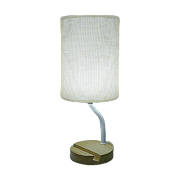 Bedside Storage Night Lamp Fabric Shade, Soft LED Glow Bedroom Reading Light, USB Powered Multi Function Desk Lamp, Storage Organizer Table Night Use, Warm Ambient Nursery Study Light