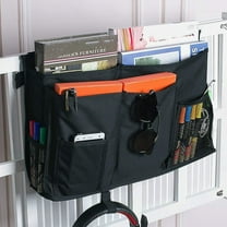 Bedside Storage Organizer with 8 Pockets and 1Hook,Bedside Caddy,Hanging Storage Bag for Home, College, Dorm, Bunk / Hospital Bed, Crib Bed Rails (Black)