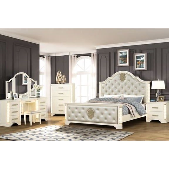 Bedside Storage with Nightstand / Bedroom Convenience / 5 - Piece Queen Bedroom Set