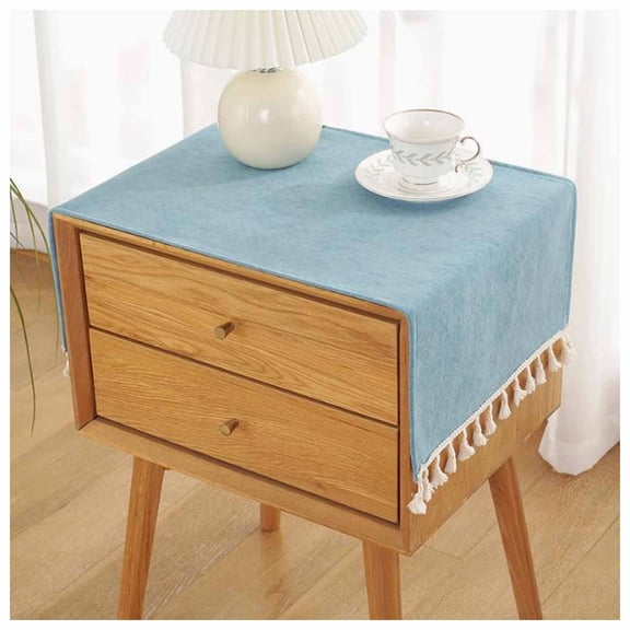 Bedside Table Cover Cloth Tablecloth, Tassel Table Cloth,Bedside Table Cover TV Cabinet Cloth Cover,Multi-Purpose Non-Slip Tablecloth for End Table Cabinet Tabletop Decoration