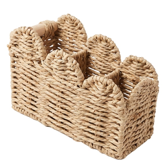 Bedside Table Desk Organizer Caddy, 3-Slot 8.27 X 3.94 X 5.5" Woven Desk Caddy, Pen Holder Desk Accessories Bathroom Storage and Kitchen Countertop Organizer