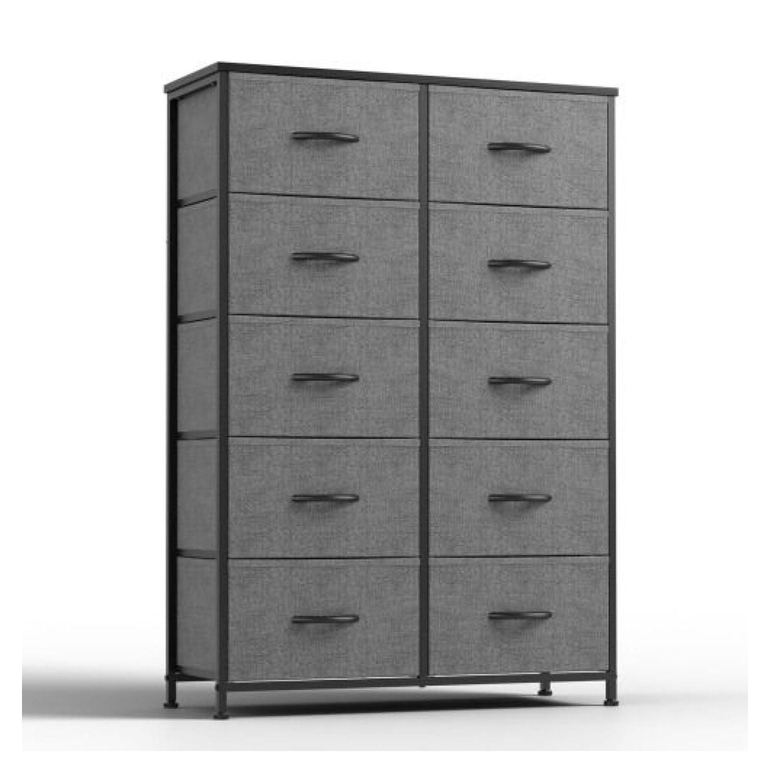 Bedside Table For Bedroom With 10 Fabric Drawers Storage Cabinet Steel ...