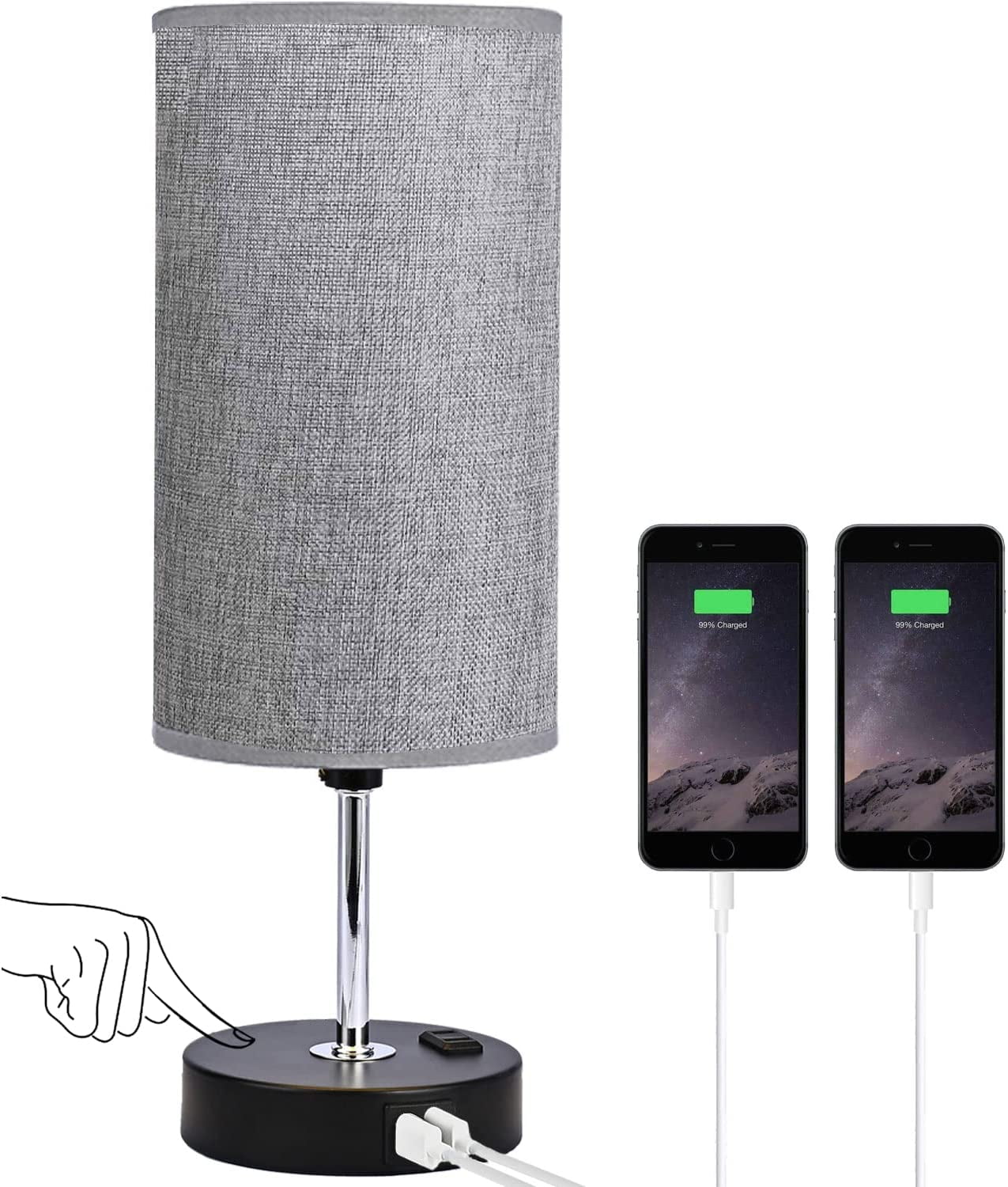 Bedside Table Lamp for Bedroom 3 Way Touch Dimming Table Lamp