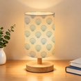 Bedside Table Lamp Blue Seashell 16-Color Dimmable Small Desk Lamp ...