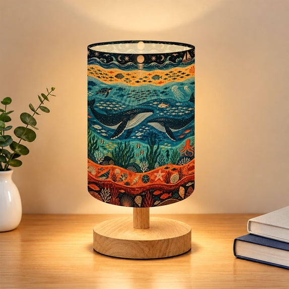 Bedside Table Lamp Colorful Underwater 16-Color Dimmable Small Desk ...