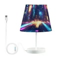 thumbnail image 1 of Bedside Table Lamp, Fully Dimmable Lamp with USB Interface Cable for Bedroom Living Room, Office, Dorm Dynamic Light Beams, 1 of 8