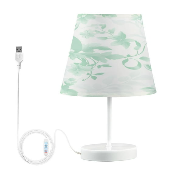 Bedside Table Lamp, Fully Dimmable Lamp with USB Interface Cable for Bedroom Living Room, Office, Dorm Mint Green Rabbits