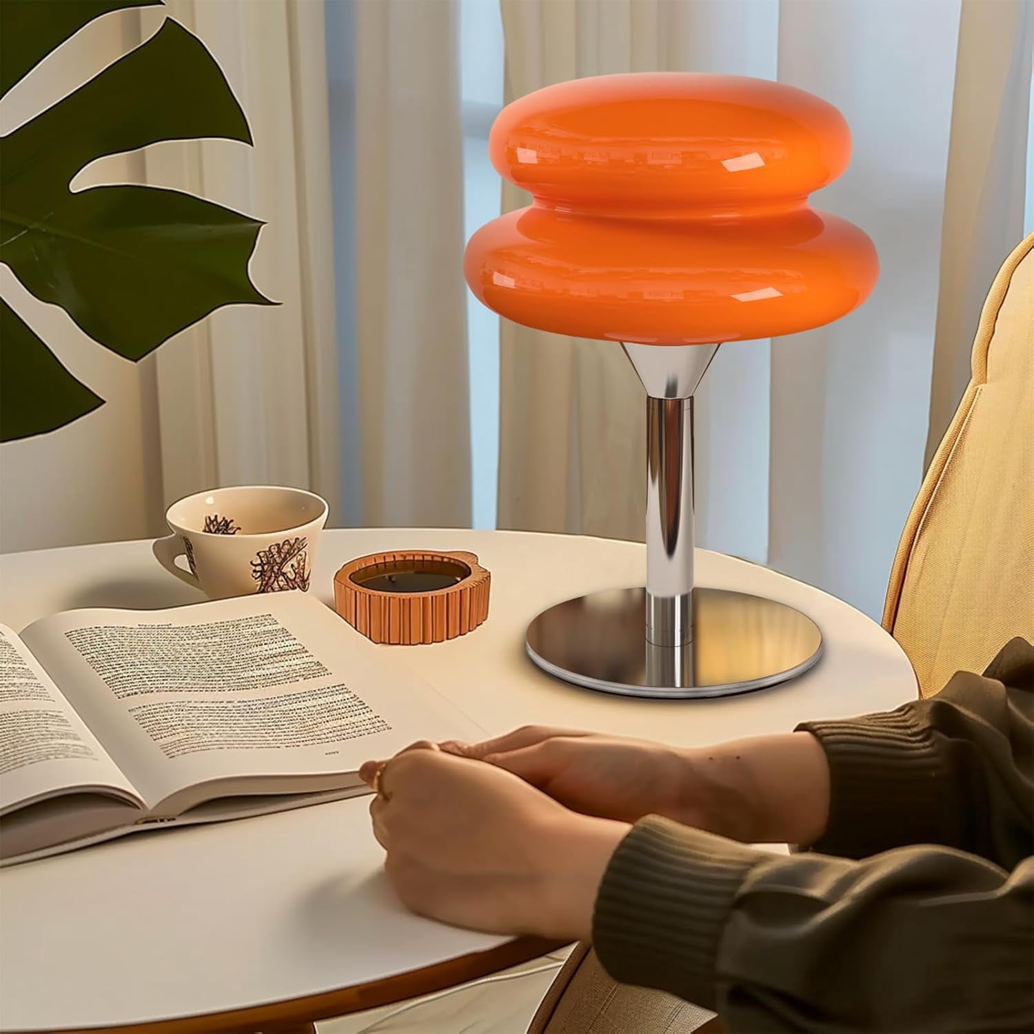 Bedside Table Lamp - Glass Bedside Lamps, Retro Cute Egg Tart Desk Lamp ...