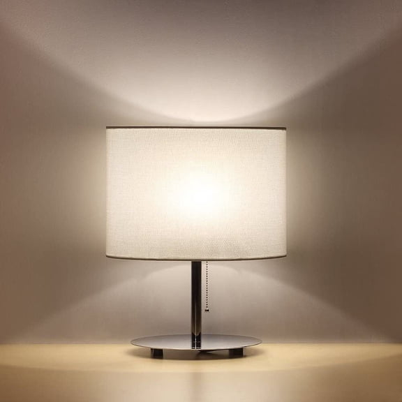 Bedside Table Lamp Metal Base Desk Lamp Oval Night Light for Bedroom Kids Room