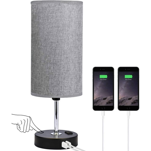 3Way Touch Control Bedside Table Lamp with USB Base Port and Dimmer
