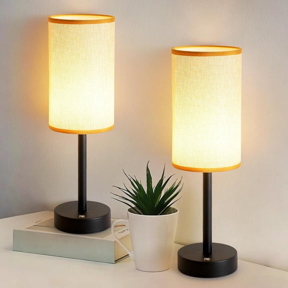 Bedside Table Lamps for Bedroom,Small Cordless Table Lamp with LED,Minimalist Nightstand Lamp Rechargeable  Operated Desk Light for Living Room,Restaurant,(2 Pack)