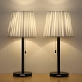 thumbnail image 1 of Bedside Table Lamps White Nightstand Lamp Set, 1 of 5