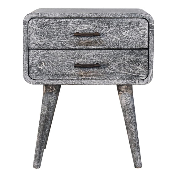 Bedside Table | Nordic Style for Bedroom Decor | Handcrafted Solid Mango Wood | Unique Sandblasted Weathered Look