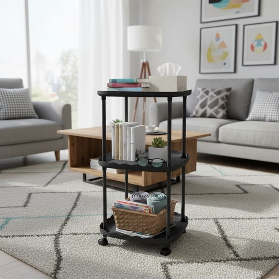 Bedside Table, Portable Nightstand for Small Spaces, Easy Assembly Lightweight End Table with Sturdy Plastic Design, Ideal for Bedroom Living Room Or Office