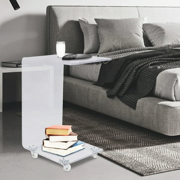 Bedside Table Removable Bedside Storage Rack Clear Acrylic 2-layer Shelf Organizer