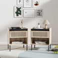 thumbnail image 1 of Bedside Table Set 2 Featuring A Charming Fenced-Element Design, 1 of 8