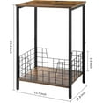 thumbnail image 1 of Bedside Table Set of 2, 2 Tier Narrow Side Table for Bedroom with Grid, Bedside Table for Bedroom, Living Room, Sofa Couch, Brown, 1 of 5