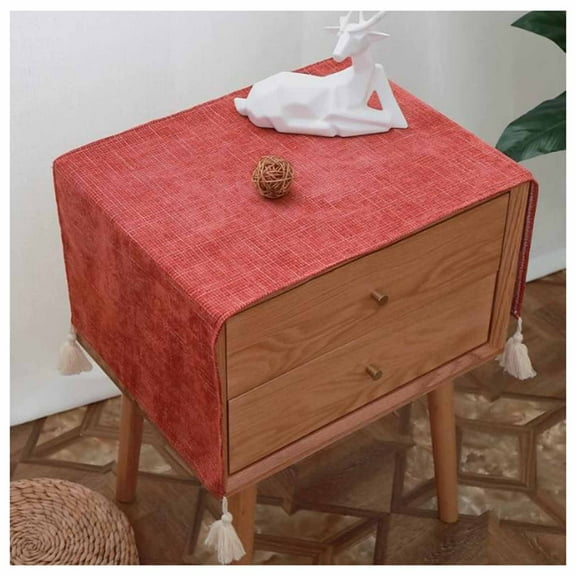 Bedside Table Tassel Cover Cloth Multi-Purpose Household Dust Cloth Cover Tablecloth Bedside Table Cover for Bedside Table TV Microwave