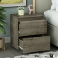 thumbnail image 1 of Bedside Table with 2 Drawers Side End Table Sofa Table for Living Room Bedroom Brown, 1 of 8