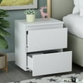 thumbnail image 1 of Bedside Table with 2 Drawers Side End Table Sofa Table for Living Room Bedroom White, 1 of 7