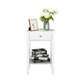 thumbnail image 1 of Bedside Table with Drawer, Two-Tier Nightstand, White Coffee Table, Bedroom End Table, Living Room Side Table, Modern Storage Cabinet, 1 of 9