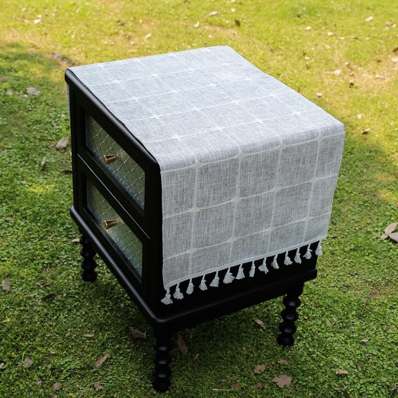 Bedside Tablecloth with Tassels Table Dustcover End Tabletop Home Decoration Nightstand Table Covering Doilies for Furniture Décor