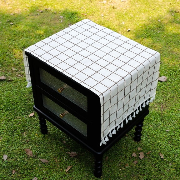 Bedside Tablecloth with Tassels Table Dustcover End Tabletop Home Decoration Nightstand Table Covering Doilies for Furniture Décor