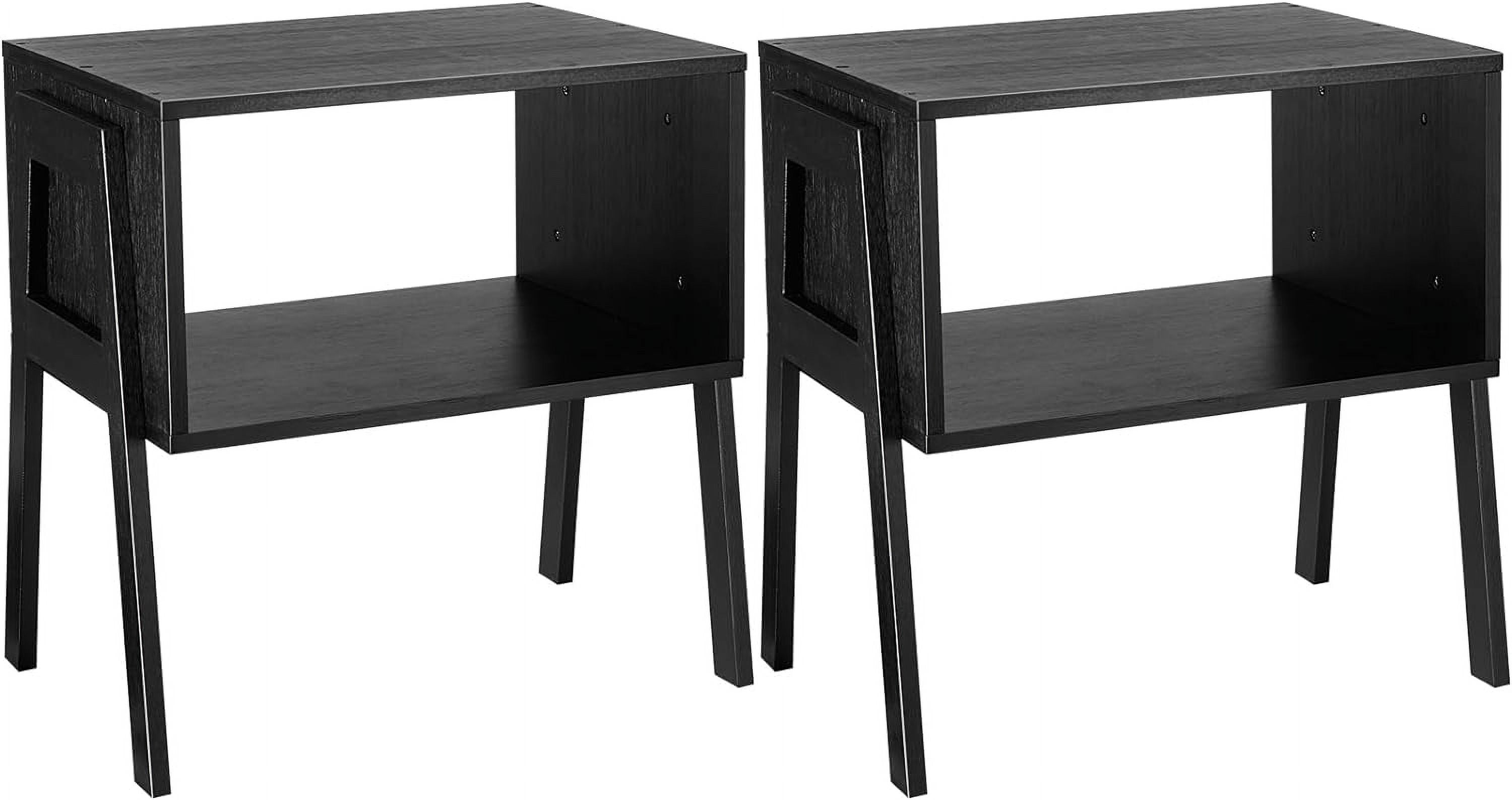 Bedside Tables, Stackable Bamboo Nightstands, Bamboo Side Tables for Bedroom & Living Room, End