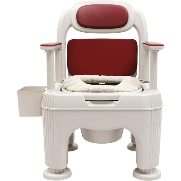Bedside Toilet, Bedside Commodes, Portable Commode Chair for Adult, Adjustable Seat Height Toilet Chair w/Support Armrests, Load-Bearing 661.39lbs, Suitable for Seniors, Pregnant Women, Patient