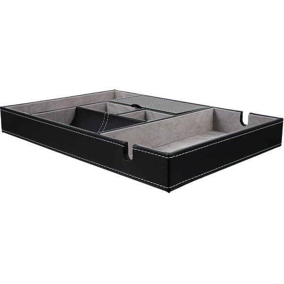 Bedside Valet Tray Nightstand Organizer Tray Dresser Cell Phone Desktop Dressing Table Man Black 35.00X24.00X4.30CM