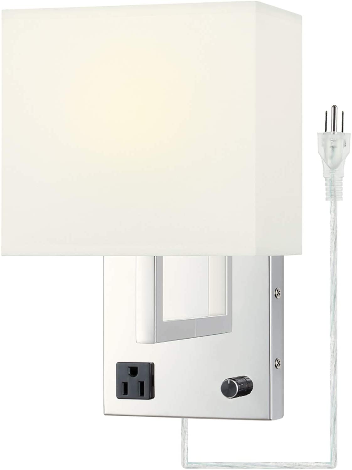 Bedside Wall Lamp Light with Outlet, Living Room Beside Wall Sconces