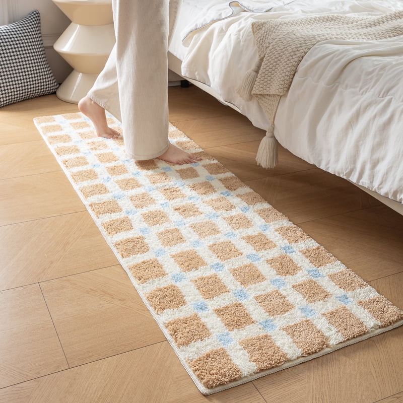 Bedside blanket, Korean cream style thick plush carpet