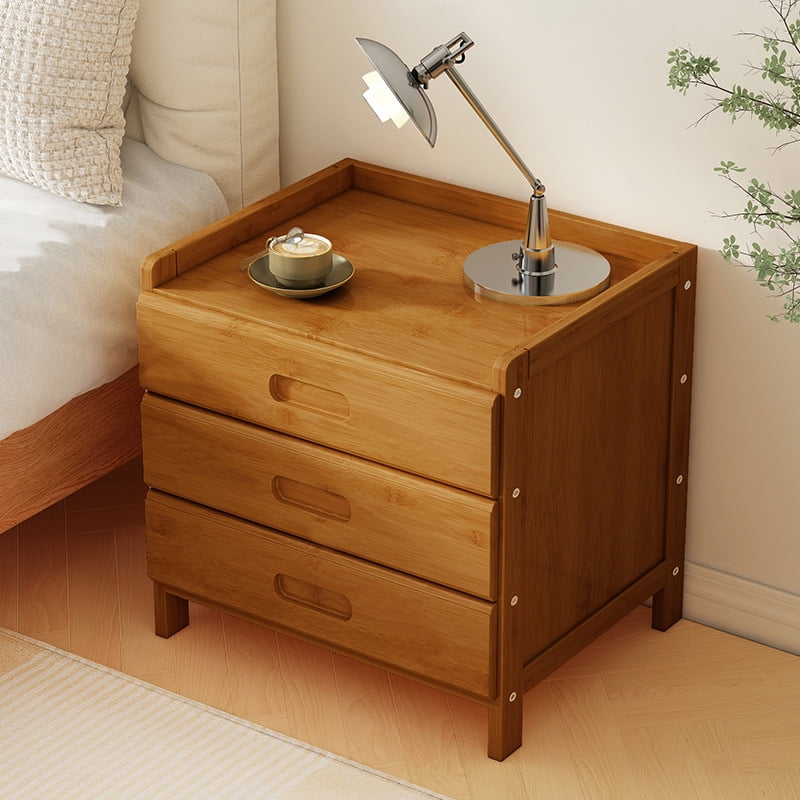 Bedside table solid wood simple modern new home bedroom storage small ...