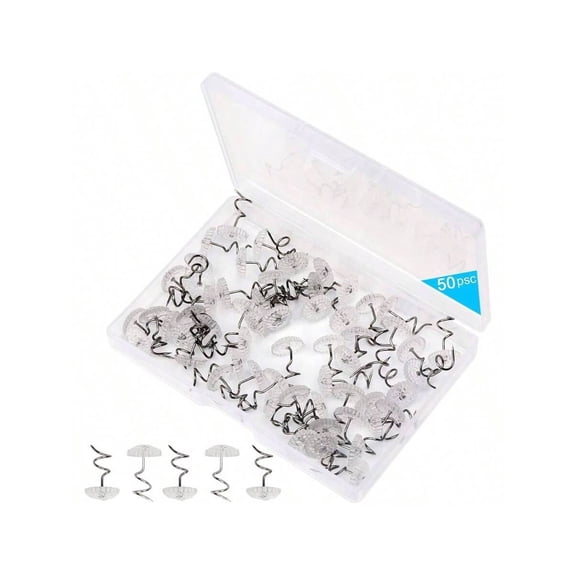 Bedskirt Pins Push Pins Heads Twist Pins 50pcs 0.75inch Upholstery Tacks Headliner Pins Slipcovers And Bed Skirts 50PCS Durable Sturdy Rust-Resistant Easy Install Multi-Purpose