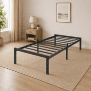 Bedsnus 14" Twin Bed Frame, Heavy Duty Metal Platform Bed Frame with Mattress Retainer Brackets, No Box Spring Needed, Black