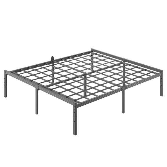 Bedsnus 18" King Metal Bed Frame with Grid Support, Heavy Duty Mattress Foundation, Raised Edge Design, Easy Assembly Bed Base with Underbed Storage