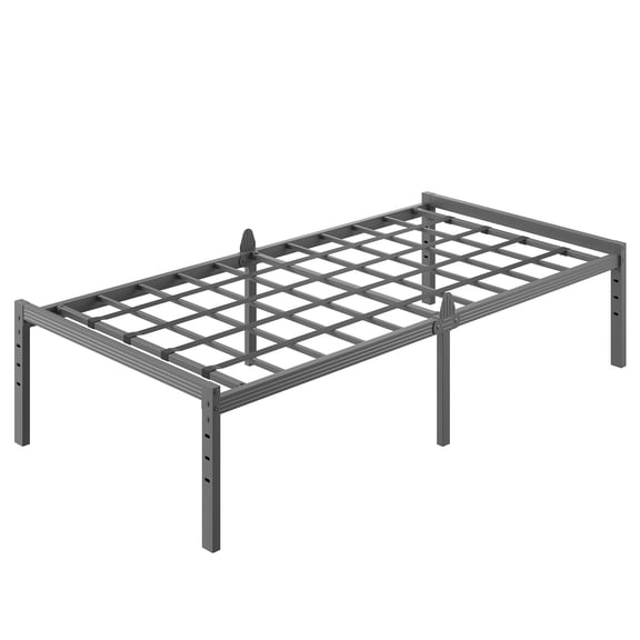 Bedsnus 18" Twin Metal Bed Frame with Grid Support, Heavy Duty Mattress Foundation, Raised Edge Design, Easy Assembly Bed Base with Underbed Storage