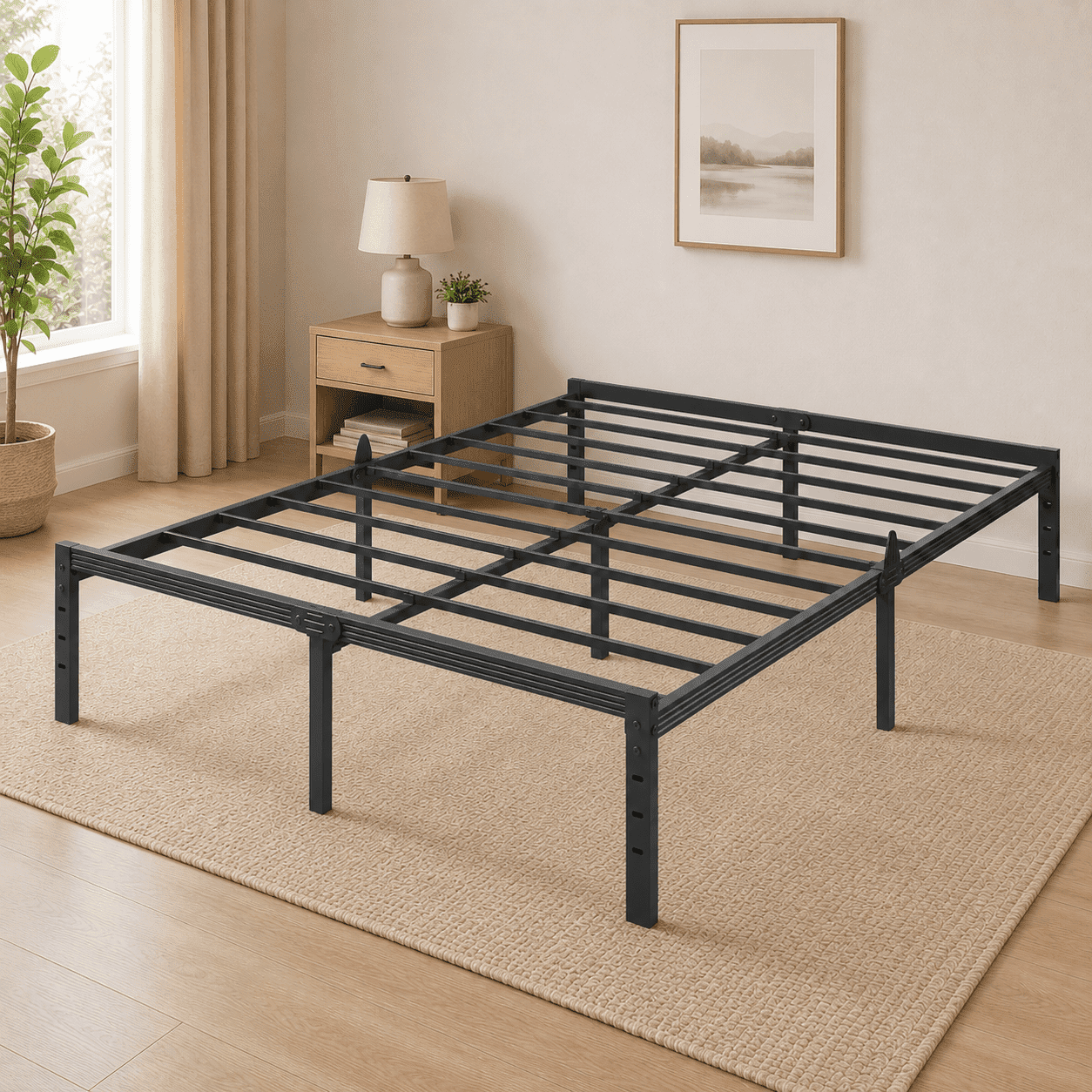 Bedsnus 18 inch Queen Metal Bed Base Frame Easy Assembly 04dec475 542c 4d15 999f 5bf98bceca3a.ba31a2466bb7786265c5f5a741c5b8db