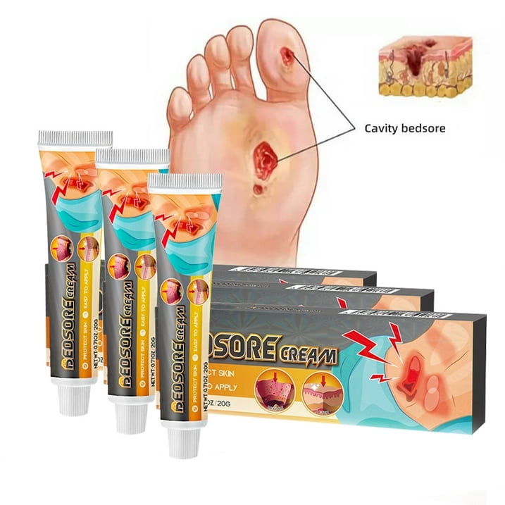 Bedsore Cream Moisturize Decubitus,Ulcer Cream,Rapid absorption,quick-acting,Remove Rots Myogenic Pressure Ulcer Cream Wound Healing Body Care.Wound Healing Cream for Skin Care,3pcs