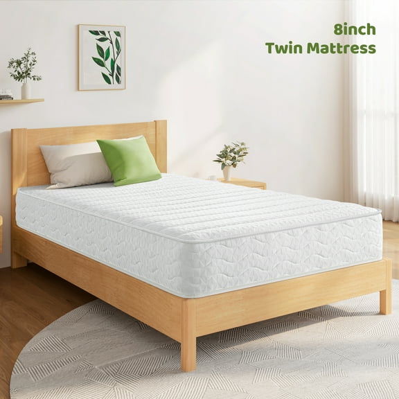 Bedstory Snuggle 8" Twin Tight Medium Firm Pocket Springs Mattress with Certipur-us Foam