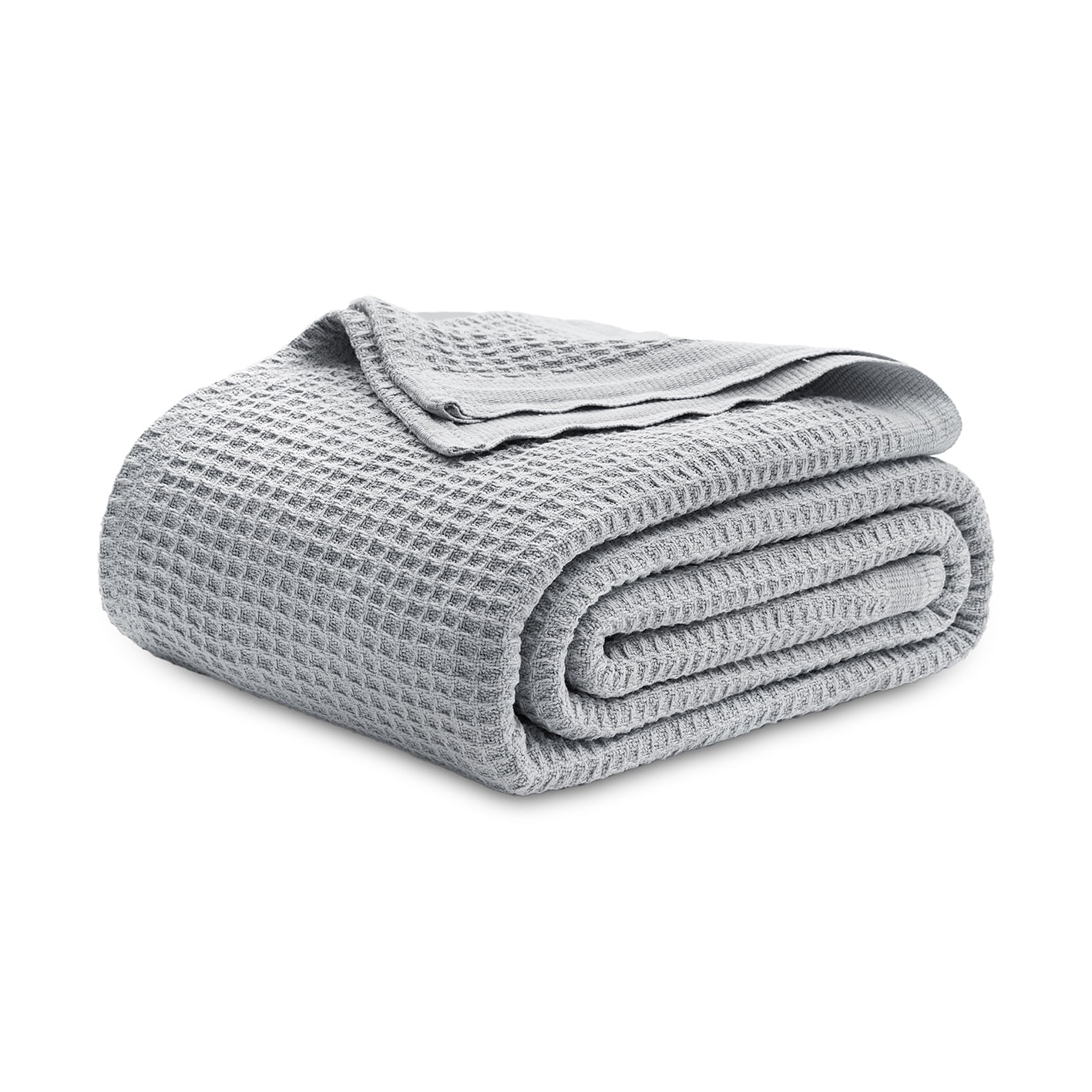Bedsure 100% Cotton Blankets Queen Grey - Waffle Weave