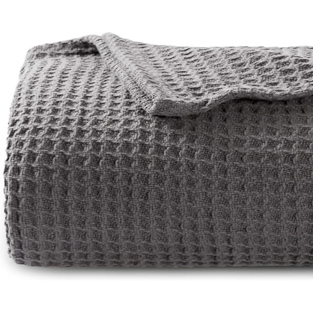 Bedsure 100 Cotton Blankets Queen Size for Bed Waffle Weave Blankets