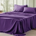 Bedsure King Size 4Piece Hotel Luxury Amaranth Purple Sheets, Easy
